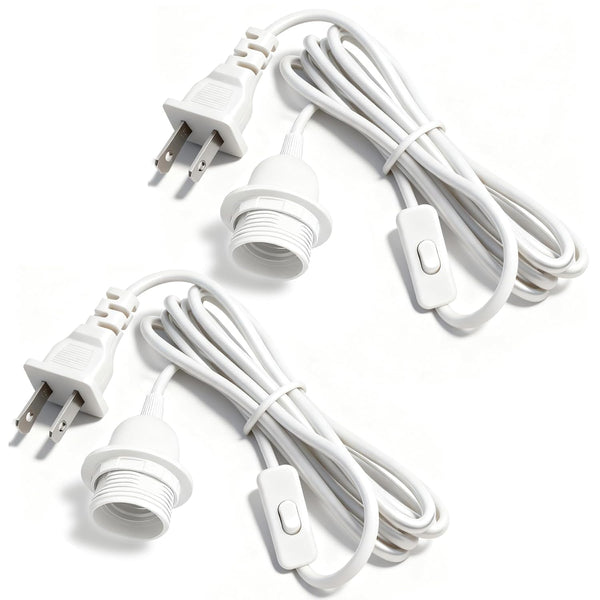 16Ft Pendant Light Kit, White Plug in Hanging Lantern Cord Lamp Cable