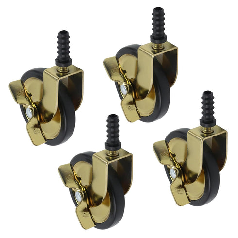 3 Inch Vintage Antique Swivel Caster Wheels with Brake Function, 4Pcs Moving Caster Wheels for Office Furniture