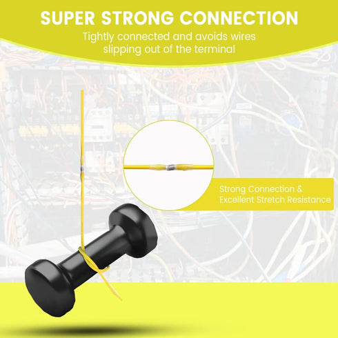 100 PCS Yellow Heat Shrink Butt Connectors, 12-10 AWG, Waterproof Solder Seal Wire Connectors for Automotive