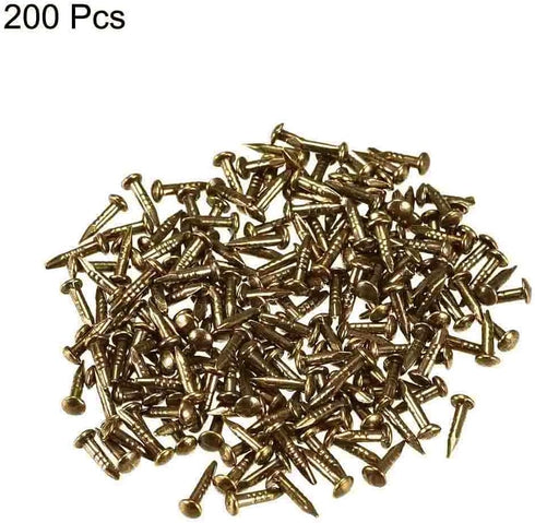 BLUELEC 200PCS Wooden Nails for Household Decoration, String Art & DIY Crafts (1×8mm/0.04×0.3in, Bronze)