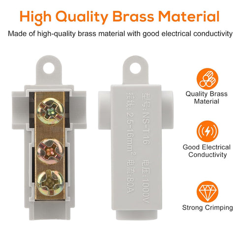 Linkstyle 10PCS 6 AWG Gauge T-Type Wire Connector Nut Kit, 80A Quick Wiring Connection Terminal