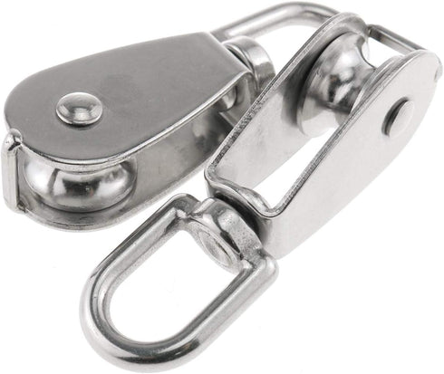 2PCS Lifting Single Pulley - Stainless Steel Heavy Duty Swivel Rope Pulley Block M15