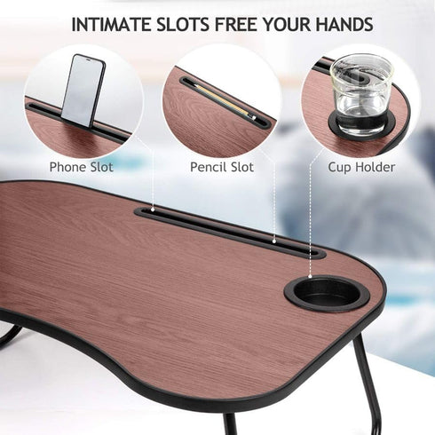 Generic Lap Desk for Laptop Bed Trays for Eating and Laptops Breakfast in Bed Laptop Stand TV Trays for Bed with Cup
