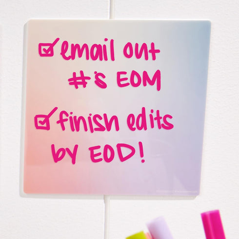 Erin Condren Reusable Sticky Notes 6-Pack - Stick and Re-Stick with Wet- or Dry-Erase Markers
