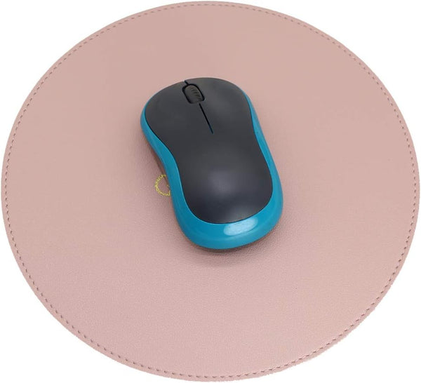 Round Mouse Pad 220x220x2mm, PU Leather Gaming Mouse Mat, Waterproof Non-Slip Smooth Design for Office, Home and Travel