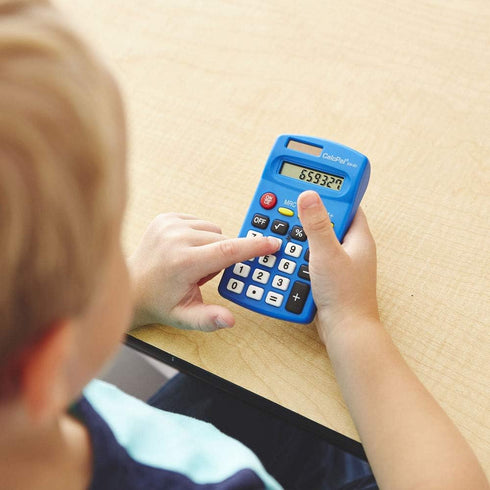 EAI Education CalcPal EAI-80 Basic Solar Calculator, Dual-Power for School, Home or Office, Blue - Set of 10