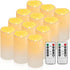 Waterproof Flameless Remote Control Candles 12PACKD3''*H5.5'' Battery Operated Flickering LED Pillar Candleplastic