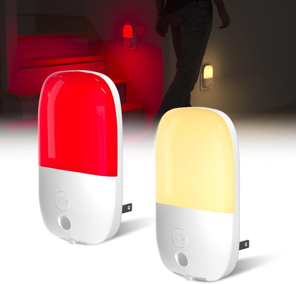Klarlight 670nm Red LED Night Light for Sleep, Warm White Nightlight for