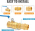 SUNGATOR 1/2'' NPT Male Brass Pipe Fitting Adapters, 1/2 Inch Male Hex Nipples, Brass Hex Nipple Pipe Extension