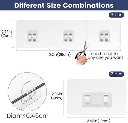 LIASDIVA 5 Pack 30cm Shower Caddy Adhesive Replacement, Shower Shelf Adhesive Strips, Strong Hooks for Bathroom Storage