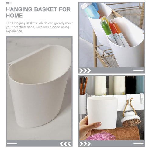4pcs Zerodeko Hanging Cup Holder Rolling Cart Organizer Accessories Trolley Storage Basket Hanging Bucket Plant