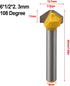 Shophubio 6mm 108 135 Shank V-Shaped Router Bit for Woodworking with Degree and Degree Flat Head Chamfer, Carbide