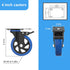 4'' Heavy Duty Caster Wheels Set of 4 with Brake, Industrial Locking Swivel Top Plate Casters for Furniture