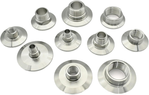WSKJAFDL SUS304 DN8-DN25 25.4/50.5/64mm Interfaces(External,DN20 64mm) Sanitary Thread Collar Pipe Fittings Adapter