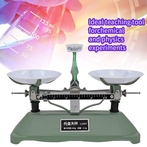HHNIULI 200g Balance Scale for Classroom, Mechanical Tray Balance Scale with Tweezers and Weights for Kids