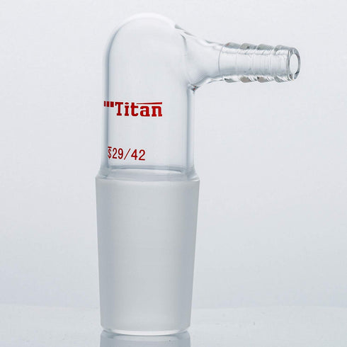 Glass 90 Degree Vacuum/Gas Adapter, Borosilicate Bent Inlet Adapter with 29/42 Inner Joint for Laboratory Supply