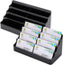 Hipiwe 2 Pack Business Card Holder for Desk, 8 Pocket Acrylic Display Stand, Office Desktop Name Card Organizer (Black)