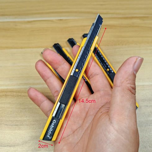 5pcs Right and Left Hand Self-Lock Cutter Knife - Black 9mm Snap Off Blades Utility Knife with Yellow Holder