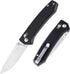 Pocket Folding EDC Knife: 3.14" D2 Steel Sharp Blade, G10 Scales, Crossbar Axis Lock, Reversible Clip, Black, Great