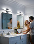16 Inch 9W IP44 6000K Combuh LED Bathroom Light Fixtures Over Mirror, Black Vanity Light Bar for Bathroom, Modern Bath