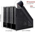 Marte Vanci Collapsible 3 Compartment Magazine Holder Desktop Organizer, Adjustable Sturdy File Dividers, Document