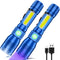 UV Flashlight Black Light, 2-Pack USB Rechargeable Blacklight Flashlight with Magnetic -