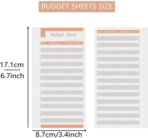 Zaagot Set 12 of Expense Tracker Budget Sheets Money Organizer for Cash Ledger Book Double-Sided Writing Use with Cash