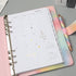 Pink PU Leather Budget Binder Cover for A5 6-Ring Money Organizer, Refillable Loose Leaf Receipt Notebook with Card