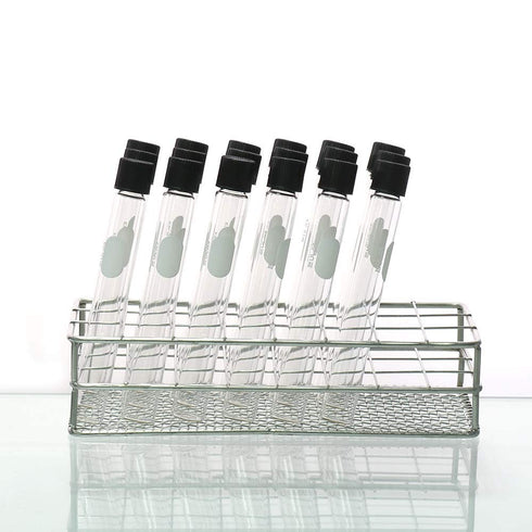 ULAB 10ml Test Tubes with Black Screw Caps, Dia.16x100mm, Pack of 20, Borosilicate Glass Material