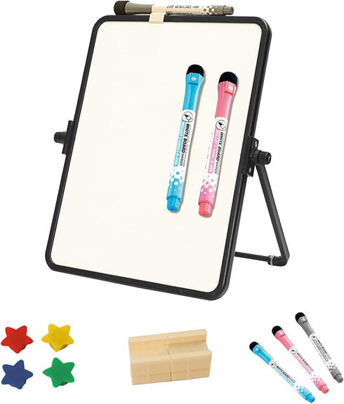 Dry Erase White Board - Magnetic Desktop Whiteboard with Stand, Portable Double-Sided Easel for To Do List Planning