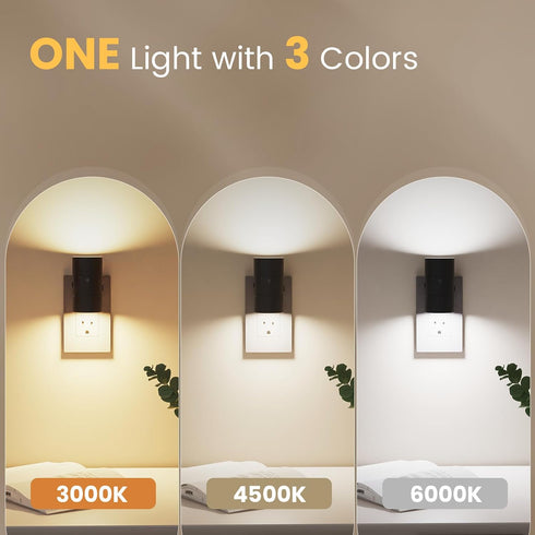 Dimmable 0-100LM 3 4 Pack VOLISUN Night Lights Plug into Wall, LED Nightlight with Dusk to Dawn Light Sensor