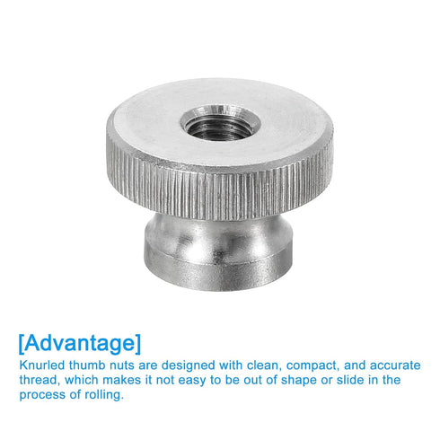 uxcell Knurled Thumb Nuts, 3Pcs M8 x D24mm x H16mm Stainless Steel Round Knobs Fasteners for 3D Printer Parts