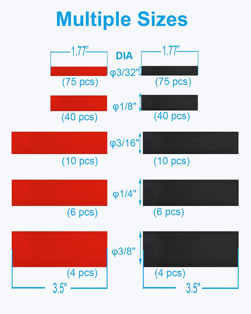 MILAPEAK 270 PCS Heat Shrink Tubing Kit - 3:1 Ratio Adhesive Lined Marine Grade Shrink Wrap