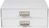 Bigso Box of Sweden Birger 2-Drawer Fiberboard Document Letter Box | Desktop Drawers with Metal Label Holder
