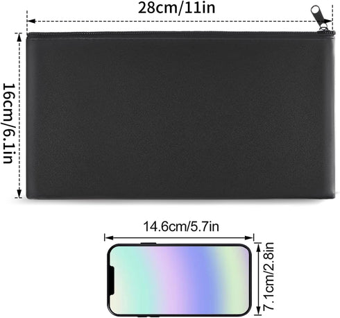 HOMESAN 11x6.1 Inch, 2 Cash Bags with Zipper, Money Bag,Cash Bag,Money bags with zipper for cashBank Bag - Pieces