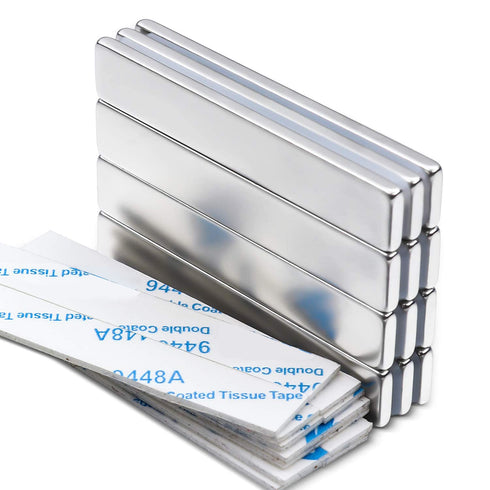 MIKEDE Strong Neodymium Bar Magnets - 12 Pack Rare Earth Metal Neodymium Magnet with Double-Sided Adhesive