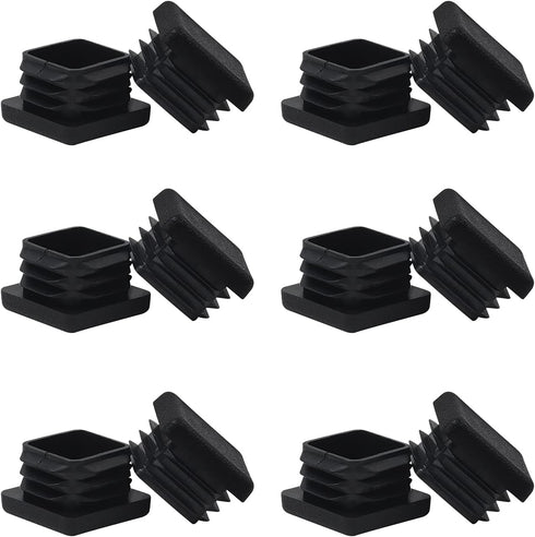 WZB 1 Pack 1x1 Square Tube End Cap Plastic Plugs, 12 Pack, 1x1 Inch Square Tubing Plug, Fence Post Pipe Cap Cover