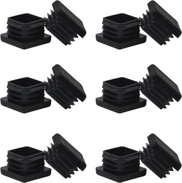 WZB 1 Pack 1x1 Square Tube End Cap Plastic Plugs, 12 Pack, 1x1 Inch Square Tubing Plug, Fence Post Pipe Cap Cover