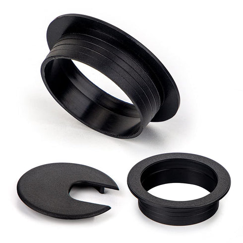 LepoHome 20 Pack 2 Inch/50mm Grommets, Round Plastic Desk Black Wire Organizer Caps, PC Computer Port Cable Hole Cover