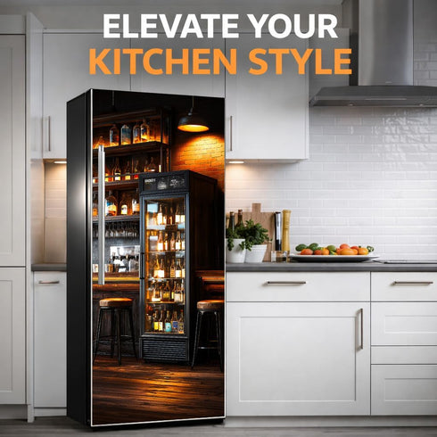 KKYEJLQYI 70.86 23.3 Inches, Self Adhesive Refrigerator Cover x Peel and Stick Fridge Door Sticker, Decorative