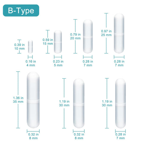 stonylab Magnetic Stir Bar Set, 8-Piece PTFE-Coated Magnetic Stir Bar Set with Tweezer, Assorted Sizes for Laboratory Use, B Type