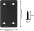 8Pcs Flat Straight Brace Brackets Stainless Steel, Black Fixing Mending Joining Plates Shelf Support Repair Plate for Furniture, Shelves, Cabinet with Screws (2.4 x 1.5" / 60 x 38mm)