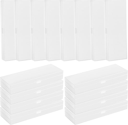 Fainne 24 Pcs Plastic Pencil Case Bulk, Frosted Pencil Box with Hinged Lid Snap Closure for School Office Supply