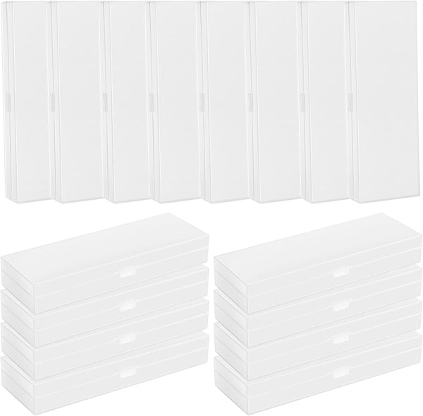 Fainne 24 Pcs Plastic Pencil Case Bulk, Frosted Pencil Box with Hinged Lid Snap Closure for School Office Supply