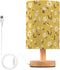 ALAZA Bedside Table Lamp for Bedroom Yellow Daisy Floral Bee Nightstand LED