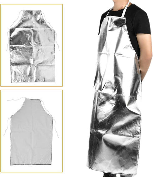 Heat Resistant Apron, Aluminum Foil High Temperature Insulation for Cooking BBQ, Fire Retardant