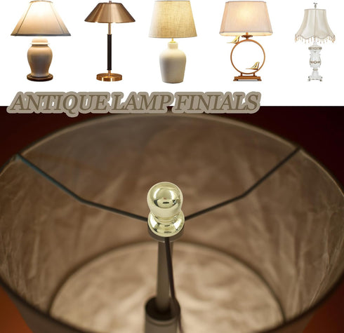 Biaungdo 2 1/4-27 Inch Pcs Ball Lamp Finial Cap Knob, Gold Lamp Shade Screw Cap Top Lamps Decoration for Lamps Shade