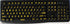 English US Large Letters Keyboard Stickers, Black - Yellow Letters