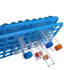 E-outstanding Test Tube Rack, Blue Plastic Centrifuge Tube Racks with Silicone Pad for 50 Positions