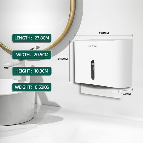 Commercial Paper Towel Dispenser Wall Mounted, Adhesive Paper Towel Dispenser - Wall-Mounted, Fits
